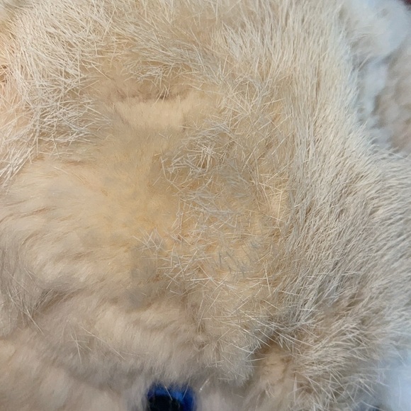 Vintage real fur rabbit fur teddy bear . Very hard to find in this size - Picture 8 of 12